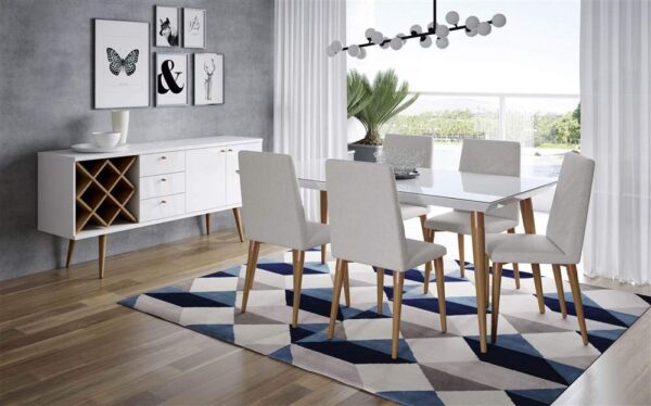 White table on sale with glass top