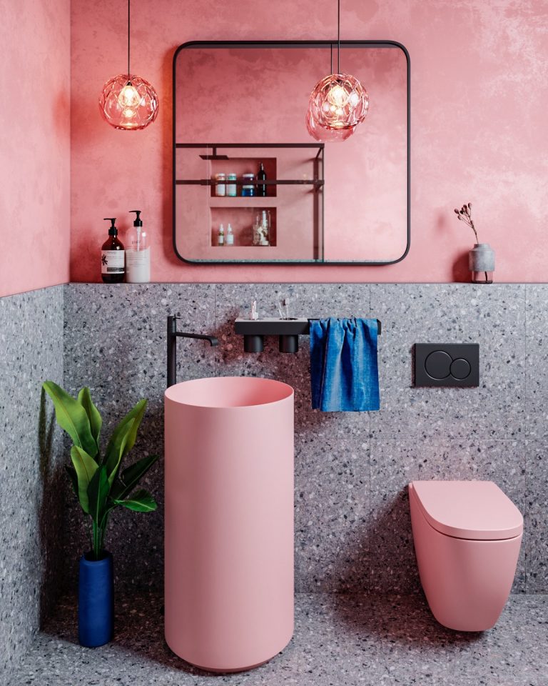 pink bathroom sink | Interior Design Ideas