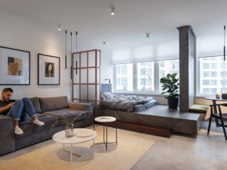 Wood And Concrete Works Wonders In 2 Small Spaces (With Floor Plans)