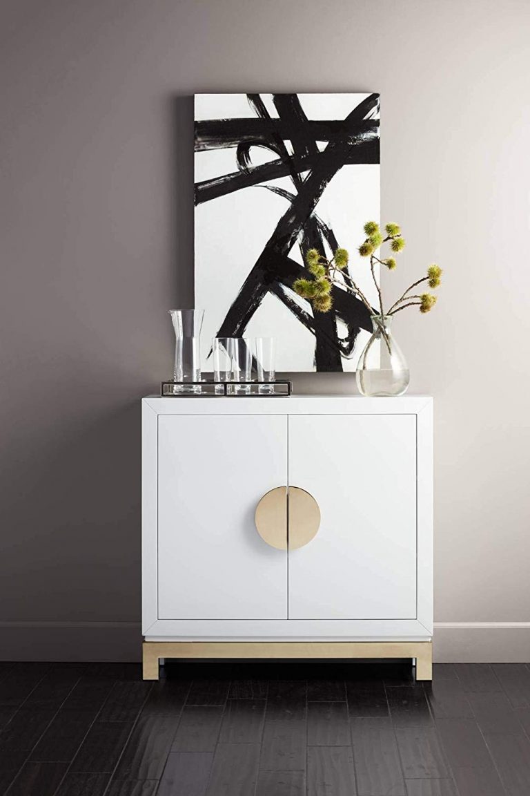 white and gold entryway table with storage Interior Design Ideas