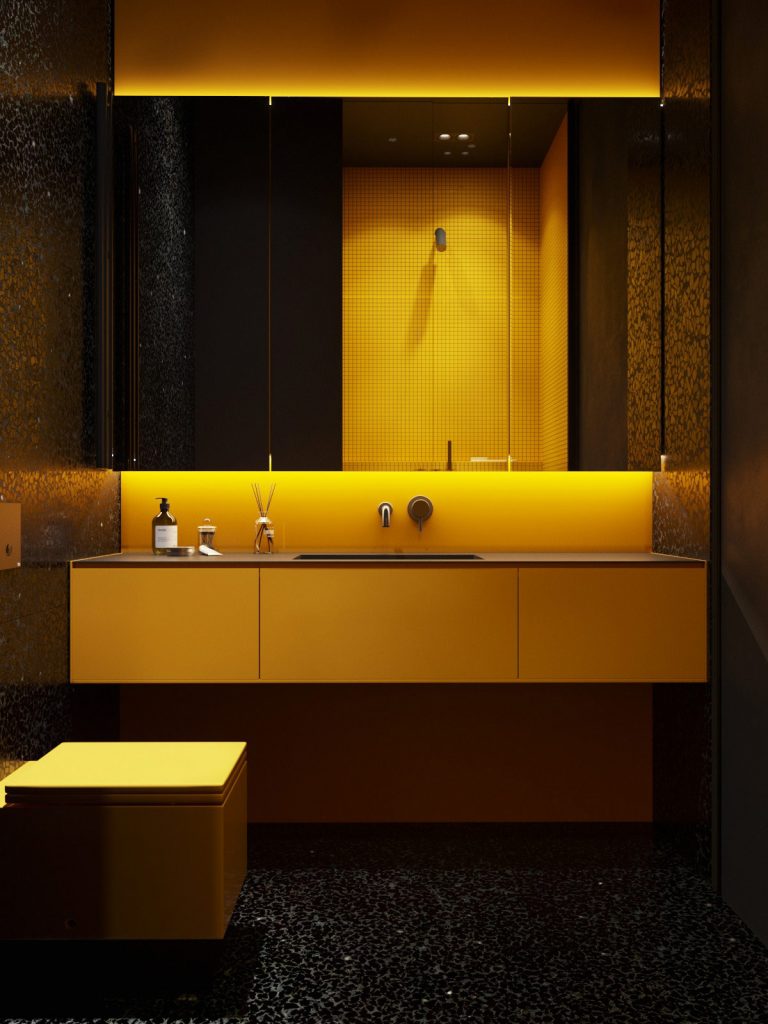 yellow bathroom | Interior Design Ideas