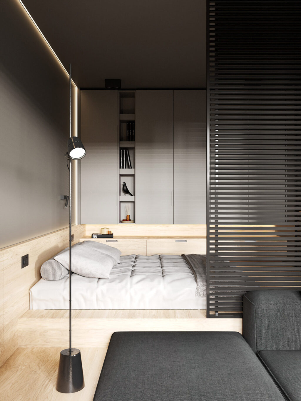 Creating Comfortable Living Spaces in a Modern Minimalist Studio