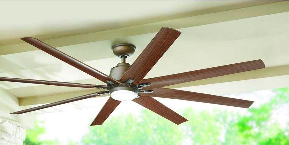 Large 8 Leaf Ceiling Fan With Light