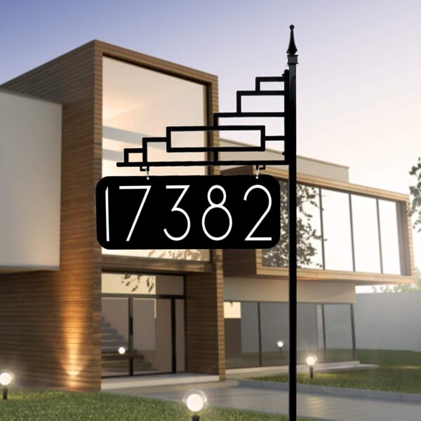 reflective contemporary house numbers sign for modern architecture