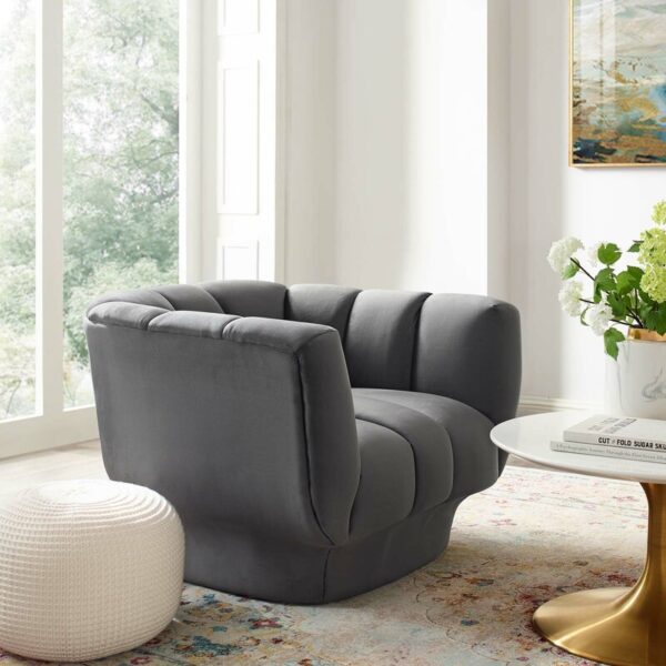 Grey leather barrel chair cheap