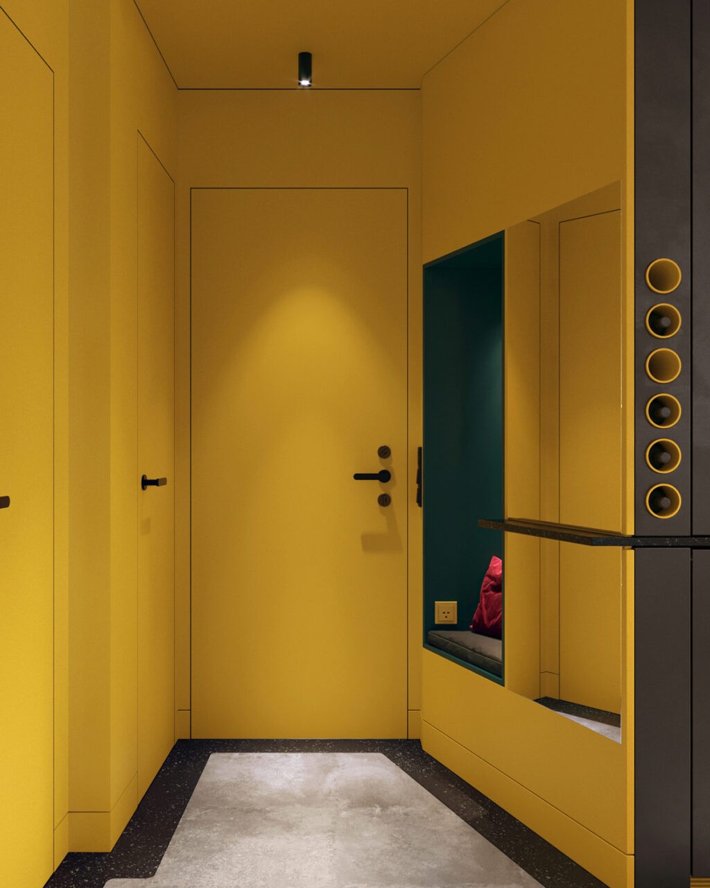yellow hallway Interior Design Ideas