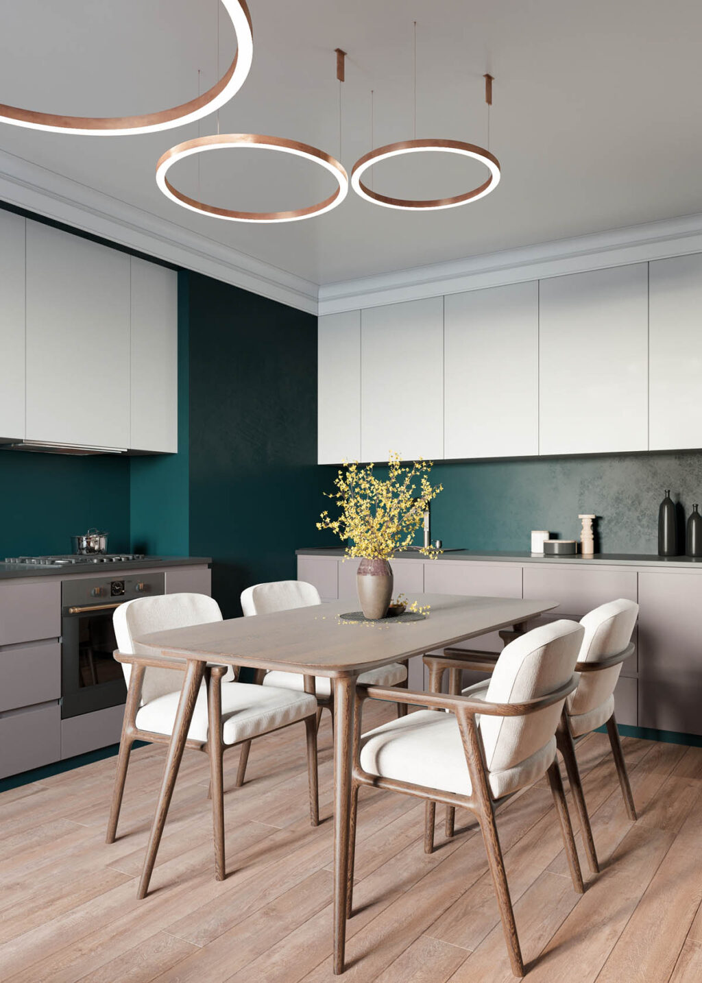 green kitchen diner Interior Design Ideas