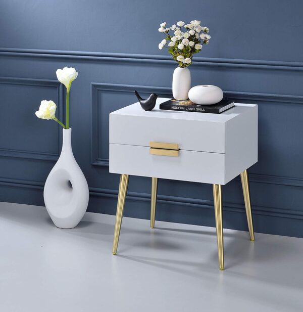 White textured discount bedside table