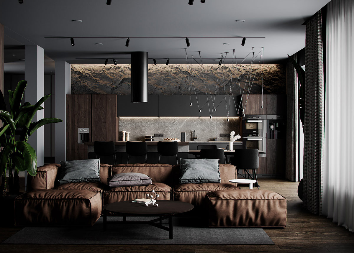 Earthy Brown And Black Decor With