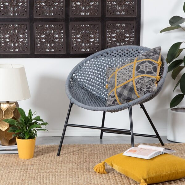Macrame papasan outlet chair