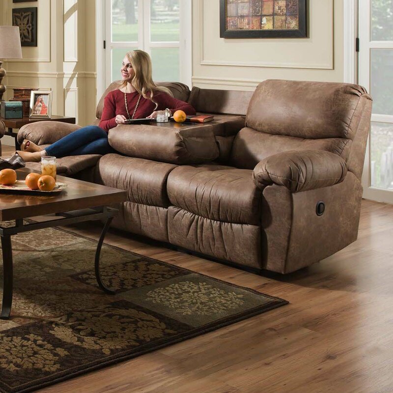Leather Reclining Sofa With Built In