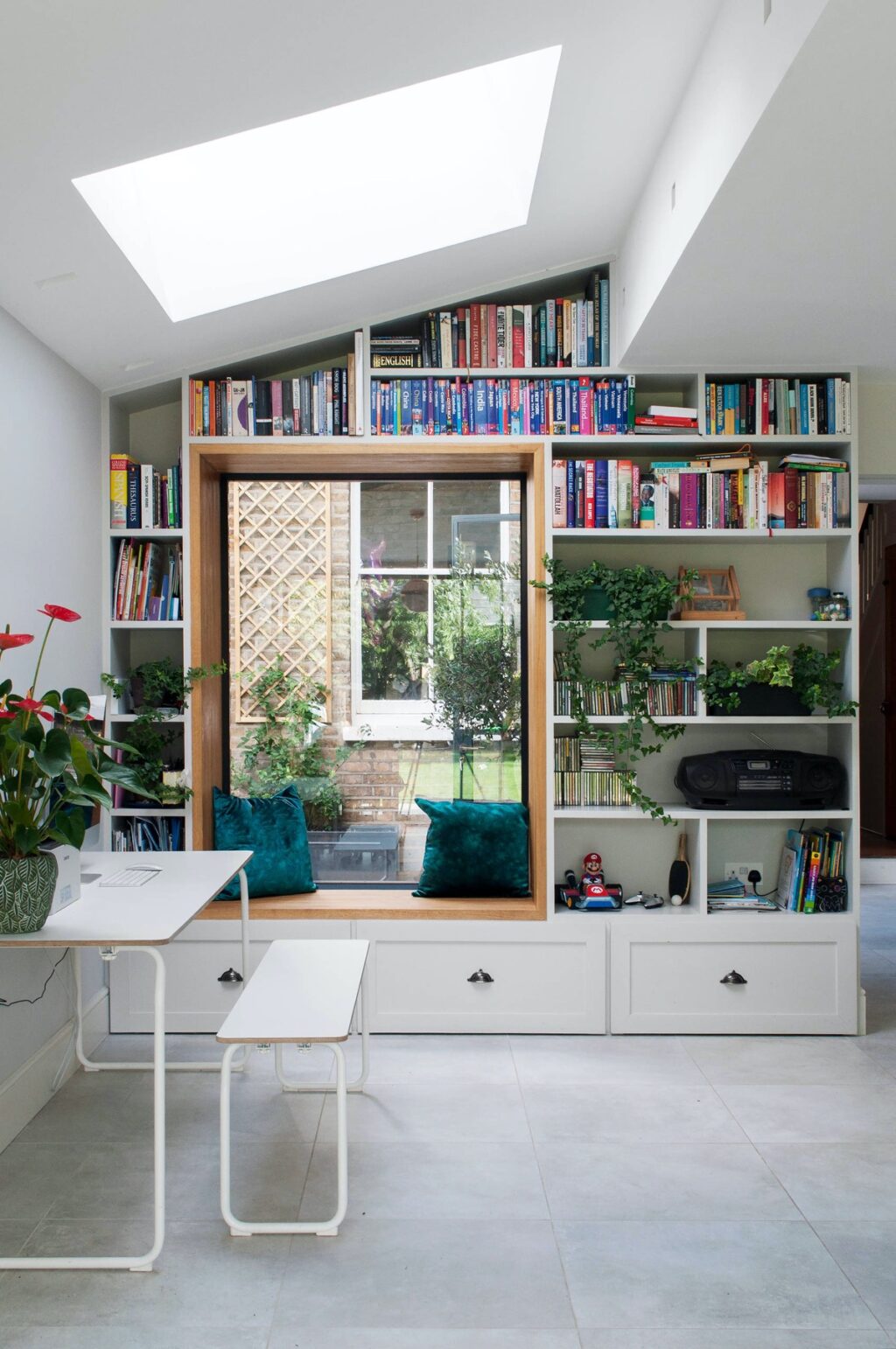 window seat bookcase combo Interior Design Ideas