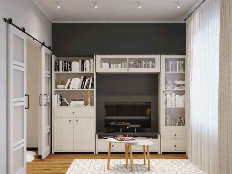 TV wall storage Interior Design Ideas