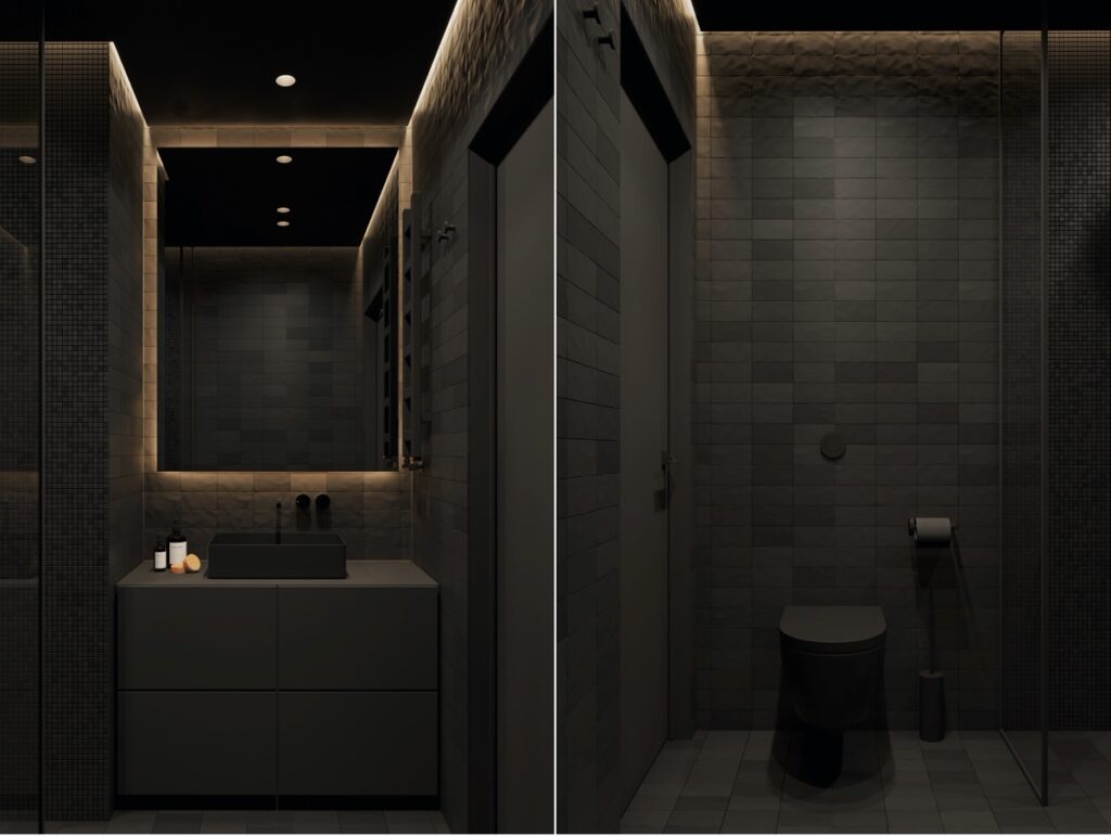black toilet Interior Design Ideas