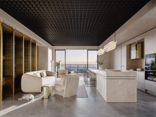 How To Decorate With Calming Neutrals, Gold Accents & Heavy Black Anchors