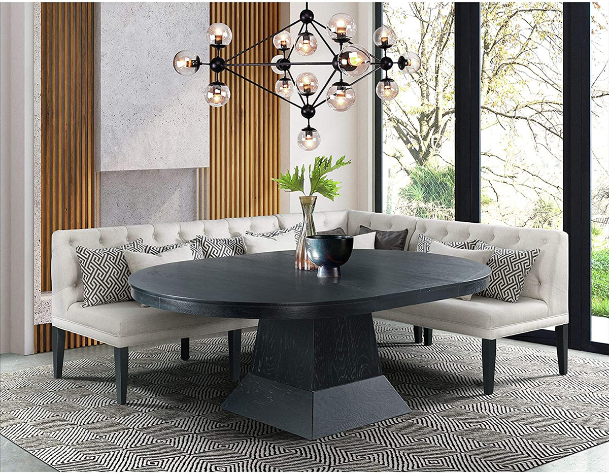 Oval Dining Table With Sofa Seating