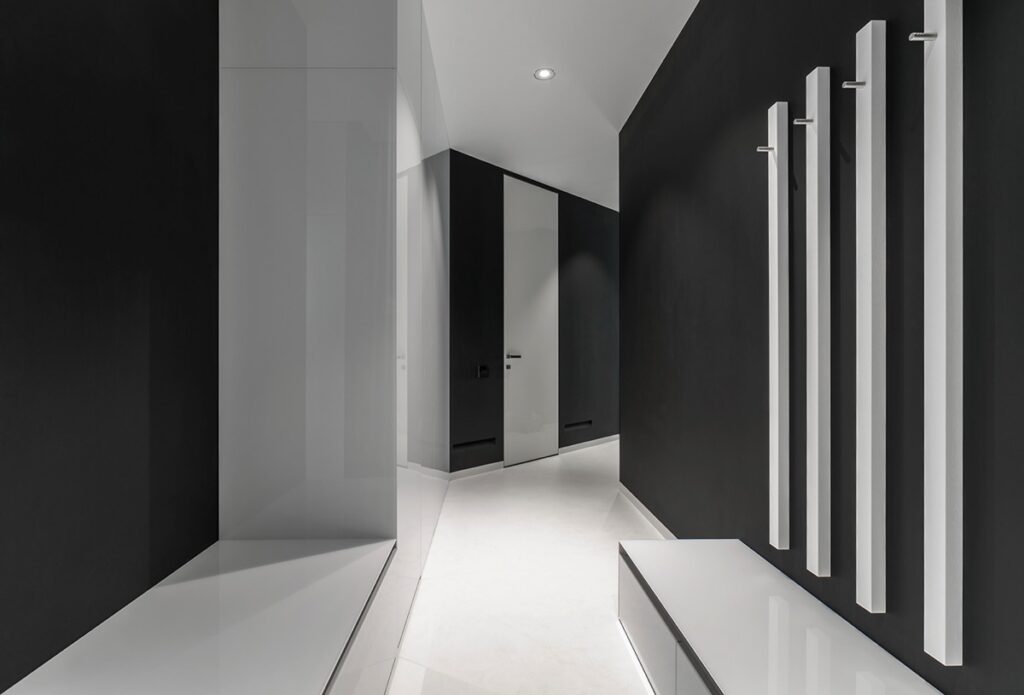 black and white hallway decor | Interior Design Ideas