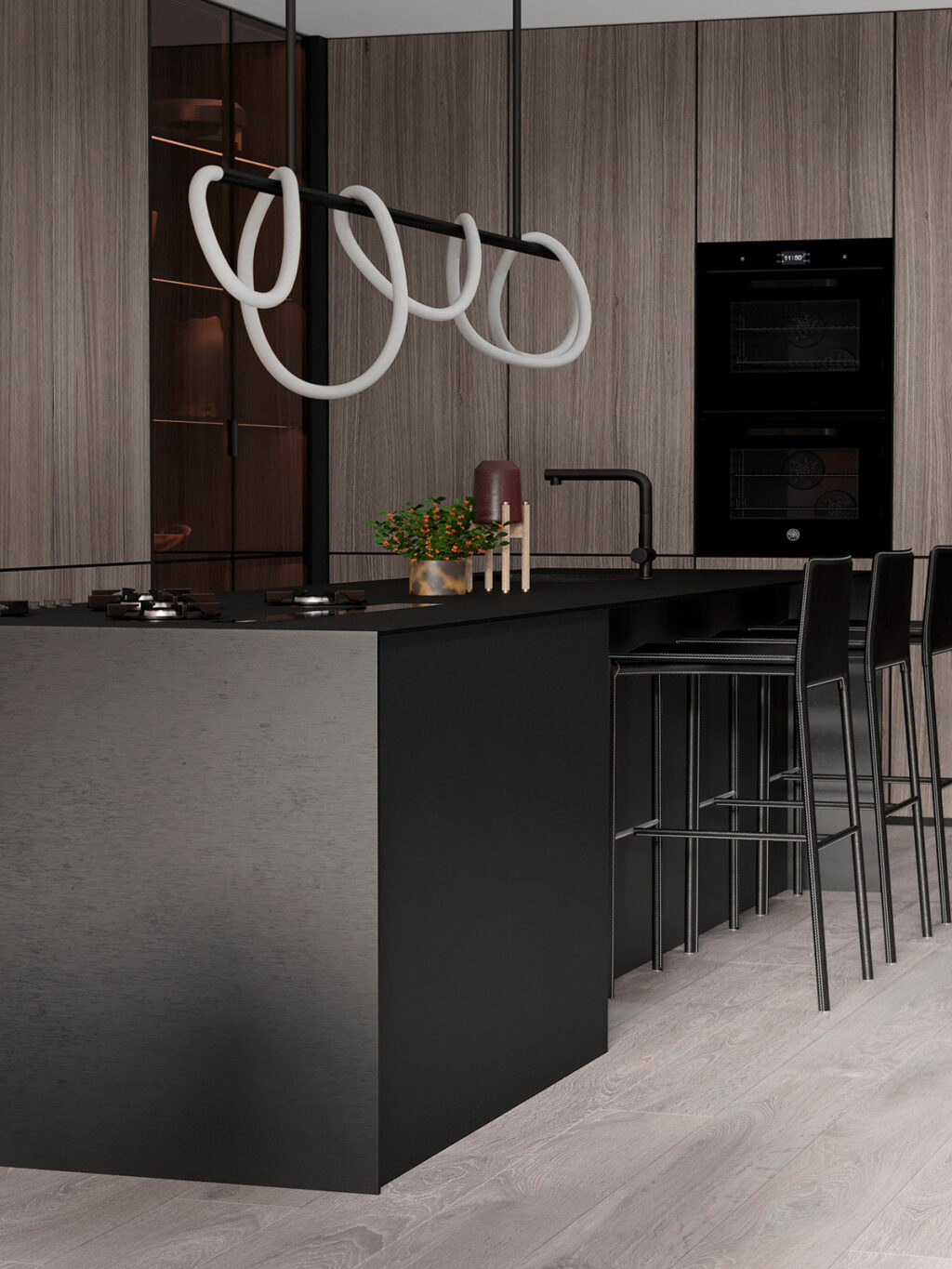 black kitchen bar stools | Interior Design Ideas
