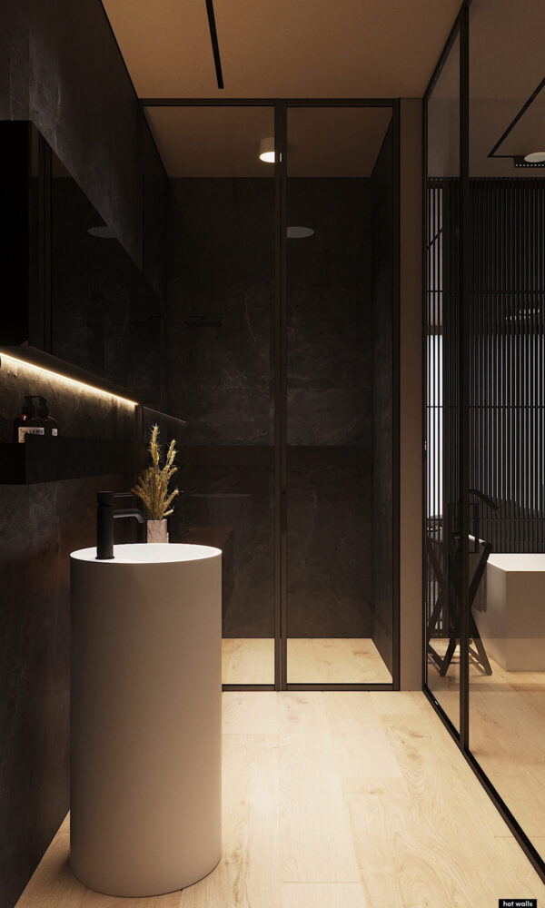 black shower room | Interior Design Ideas