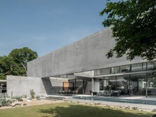 Brutalist Concrete & Wood Home Design (With Floor Plans)