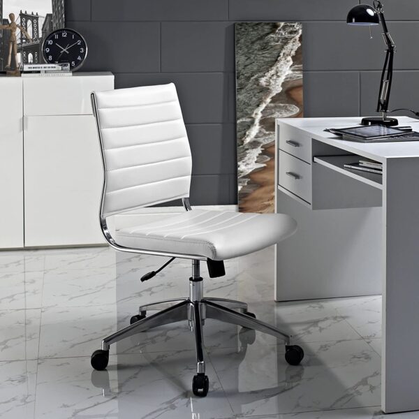White leather on sale home office chair