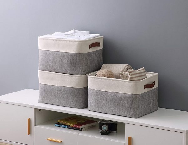 2-Piece Mauve Storage Bins with Bamboo Lid, Medium