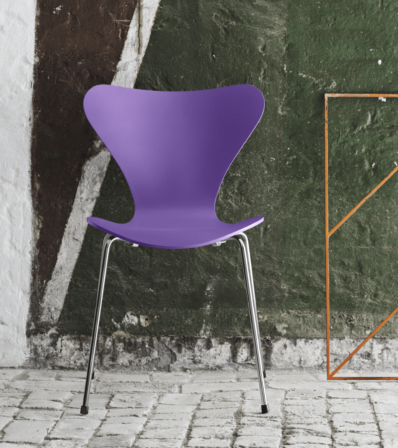 stylish bright purple side chair mid century modern design molded seat