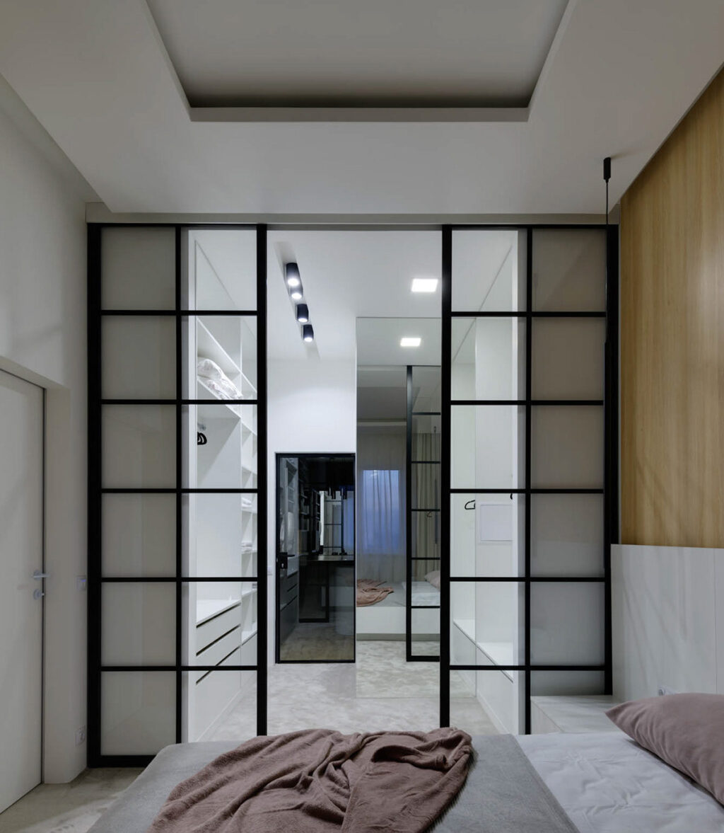 glass wall bedroom Interior Design Ideas