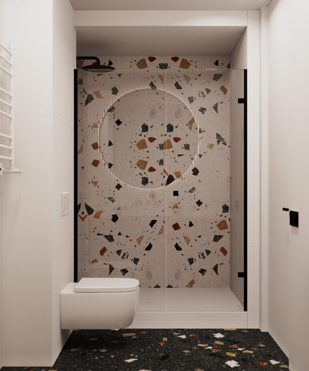 terrazzo shower enclosure Interior Design Ideas