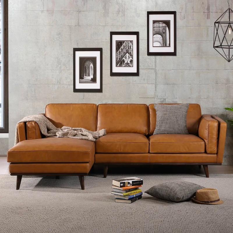 Small Leather Sectional Sofa With