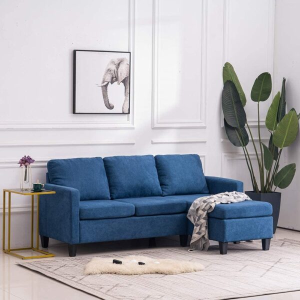 Small shop microfiber sectional
