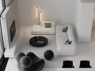Confident Monochrome Interiors With Slick Form & Functionality