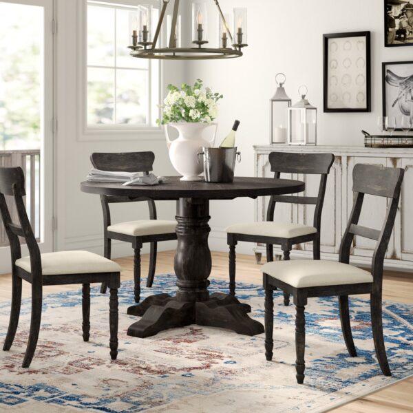 Black and white farmhouse dining 2025 table