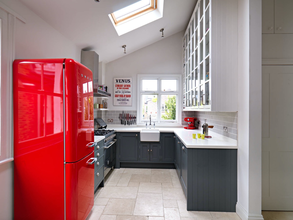 red kitchen appliances