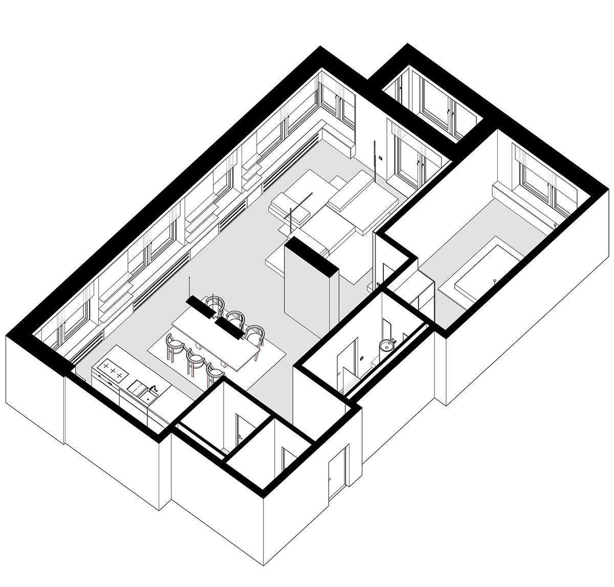 3D perspective drawing | Interior Design Ideas