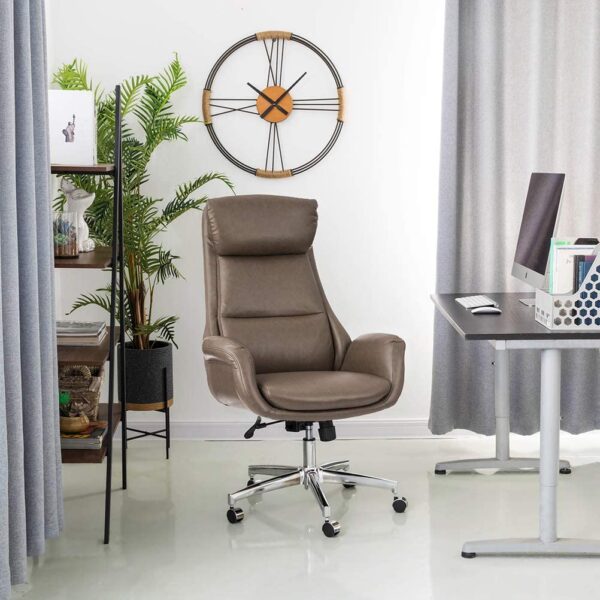 Real leather high sales back office chair