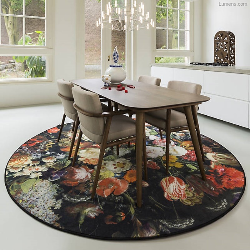 Abstract Contemporary Round Rugs, Modern Area Rugs under Coffee