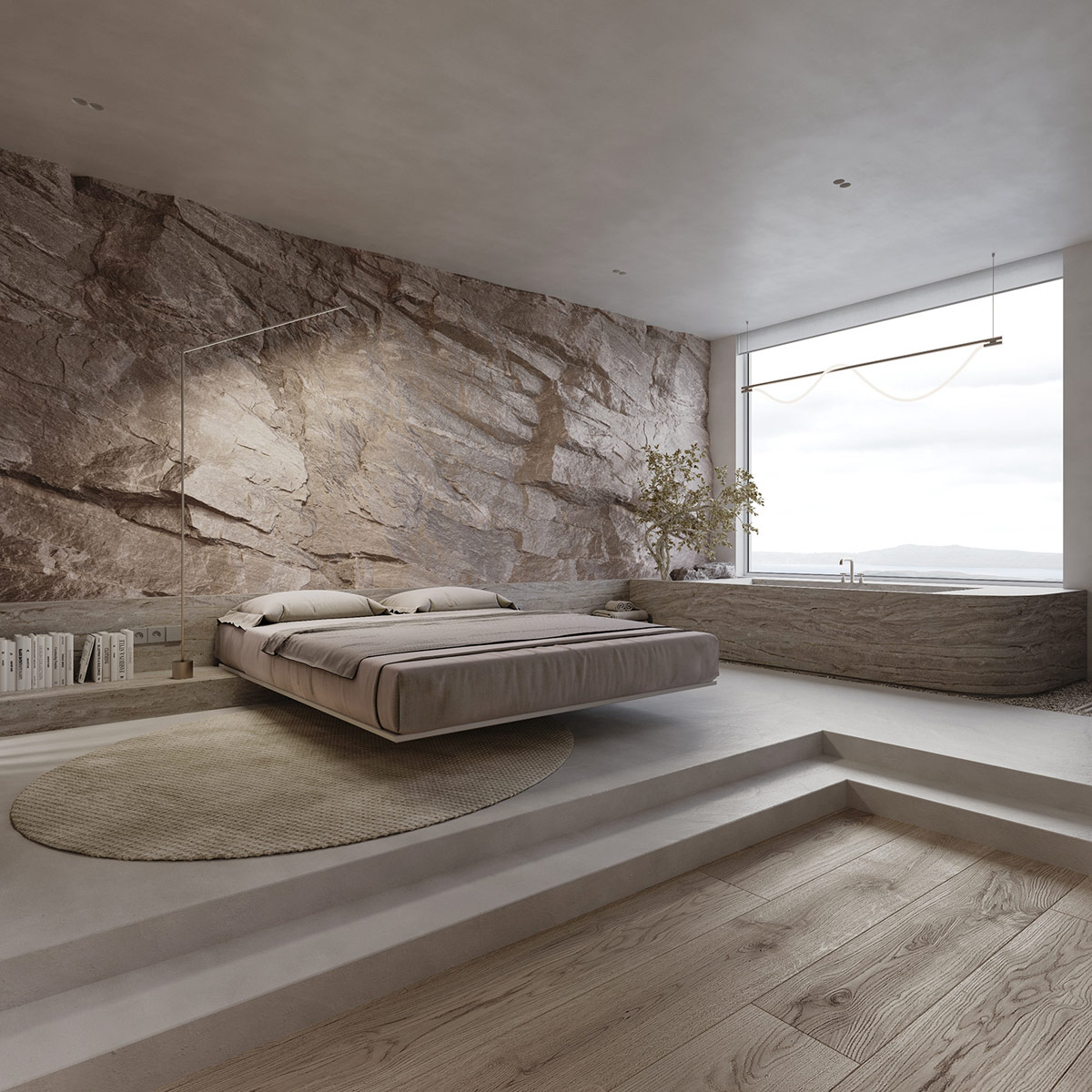 Floating Platform Bed | Interior Design Ideas