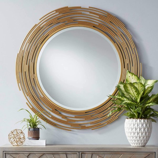 GIFTTROVE 12 Matte Black Round Convex Mirror, Small Circle Wall Mirror  with Thick Metal Framed, Round Decorative Wall Mirror for Bathroom, Vanity