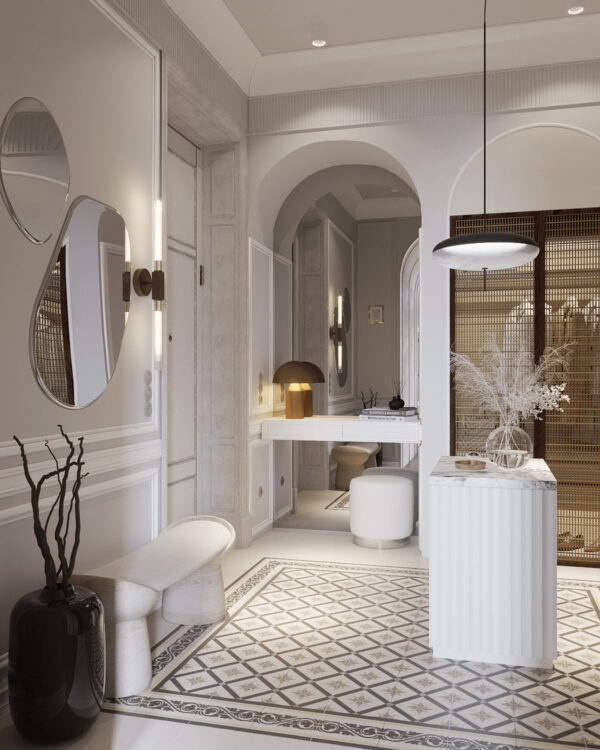 arched vanity mirror Interior Design Ideas