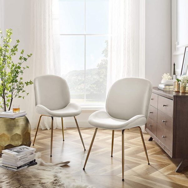 Beige upholstered dining deals chairs