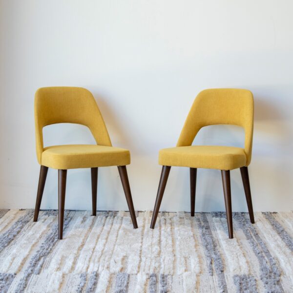 Mustard fabric dining chairs deals