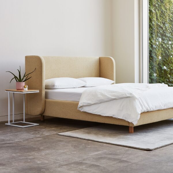 Modern wingback bed deals