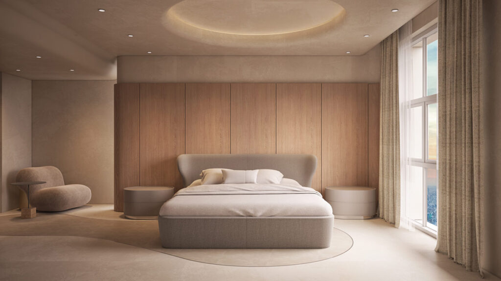 winged headboard platform bed Interior Design Ideas