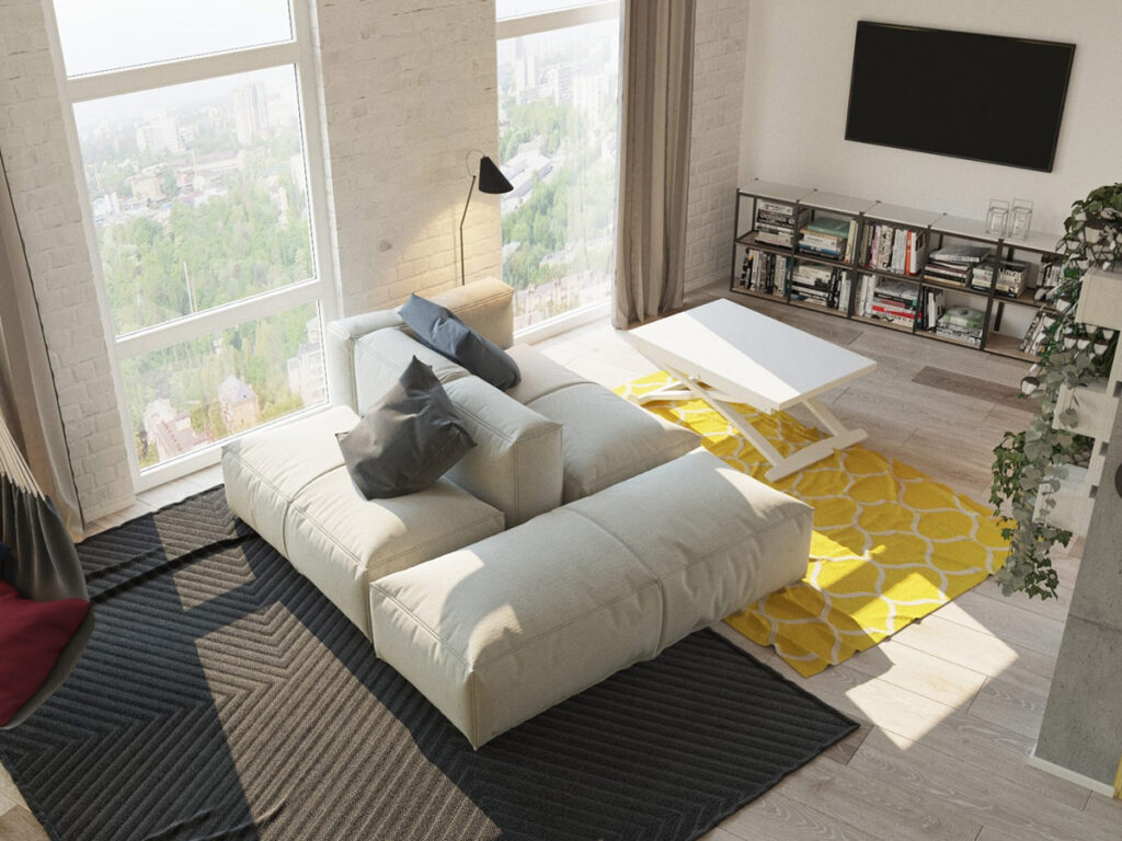 yellow rug Interior Design Ideas