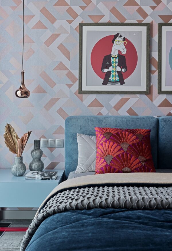 geometric wallpaper Interior Design Ideas