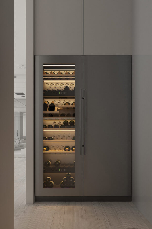 glass front wine cooler Interior Design Ideas