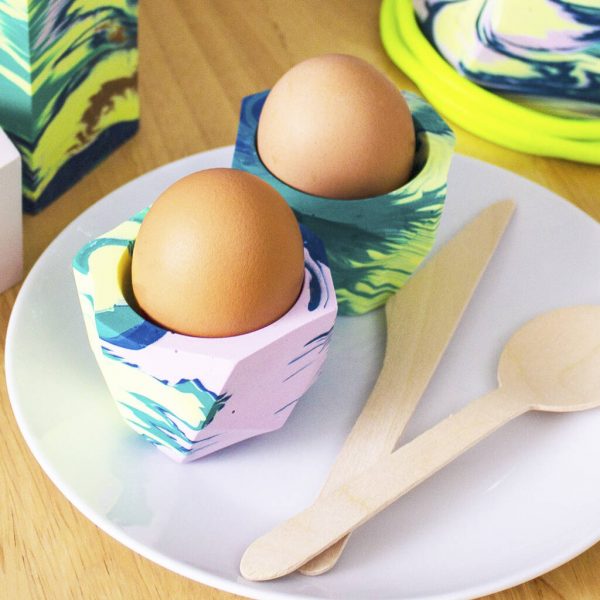 Hard Soft Boiled Egg Cups Set of 4 Pack, Stackable Ceramic Porcelain Egg  Holder