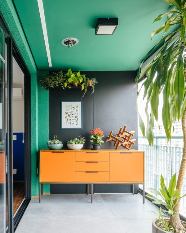 orange console table Interior Design Ideas
