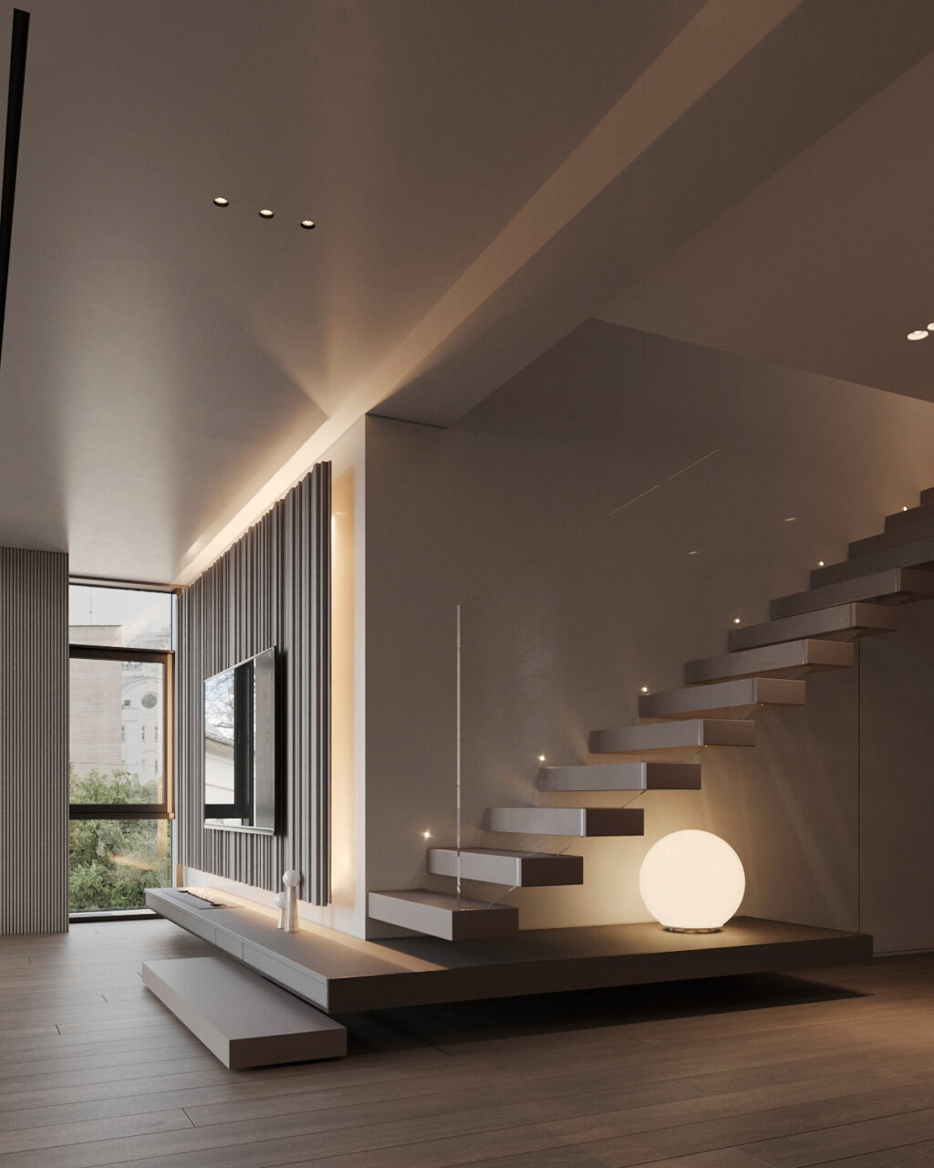 cantilevered staircase design | Interior Design Ideas